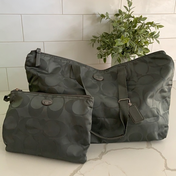 Coach Handbags - Coach Nylon Weekender Logo Tote Set